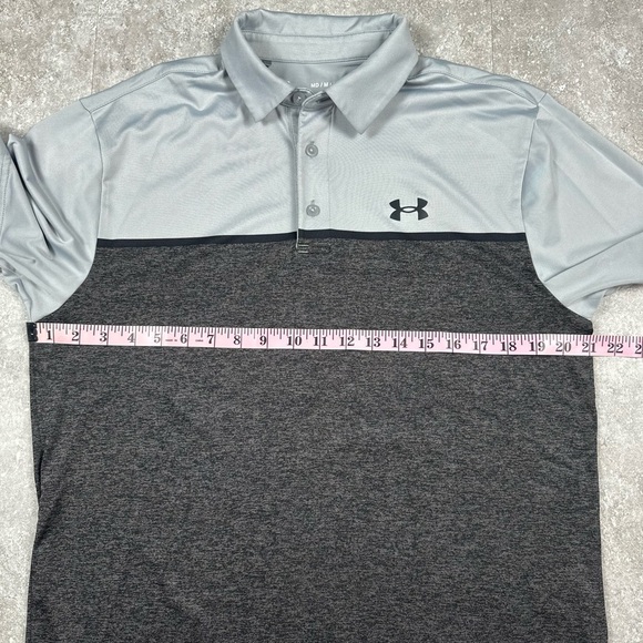 Men’s Under Armour The Playoff Polo Heat Gear Loose Fit  – Grey Size Medium - Picture 3 of 4